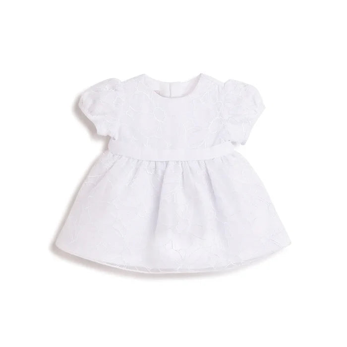 Girls White Embroidered Dress