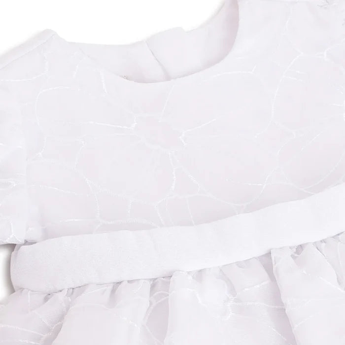 Girls White Embroidered Dress