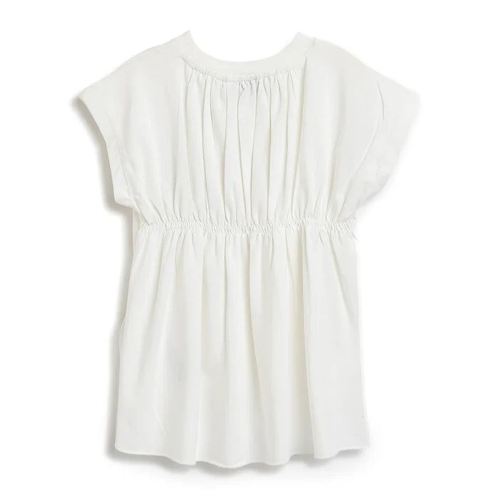 Girls White Embroidered T-shirt
