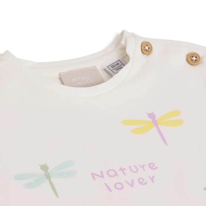 Girls White Printed T-shirt