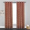 Glamour Floral Design Soft Jaquard Fabric Curtain - Wine