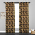 Glamour Floral Leaf Design Soft Jaquard Fabric Curtain -Brown