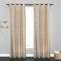 Glamour Small Keaf Design Soft Jaquard Fabric Curtain - Ivory