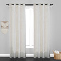 Glamour Small Keaf Design Soft Jaquard Fabric Curtain - Off White