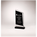 Glass Award, Black Piano Finish Base w/Silver Aluminum