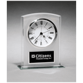 Glass Clock w/Frosted Top, Polished Edge and Base