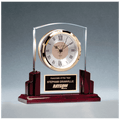 Glass Clock w/Rosewood High Gloss Base