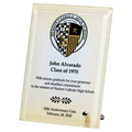 Glass Plaque w/Gold Post for Portrait or Landscape