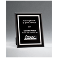 5" x 7" Black Glass Plaque with Silver Border and Easel Back