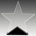 5.75" x 5.5" Clear Glass Star on Black Base