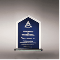 6.1" x 7.75" Glass with Blue Center and Silver Mirror Border
