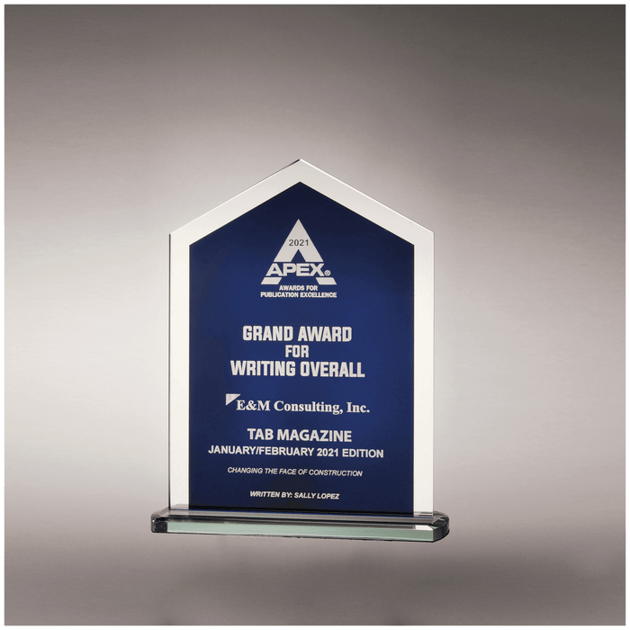 7.1" x 9" Glass with Blue Center and Silver Mirror Border