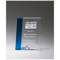 Clear Glass w/Sapphire Blue Highlight and Silver Easel Post