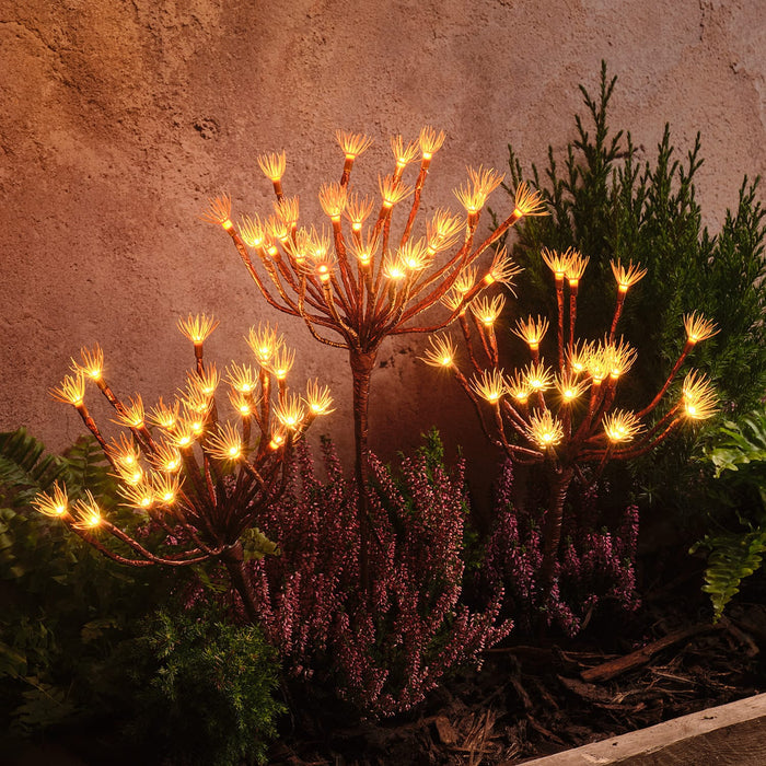 Gold Dandelion Starburst Solar Stake Light | Summer Garden Decoration