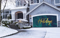 Gold Happy Holidays Christmas with Tree Evergreen Garage Door Cover Banner Wrap
