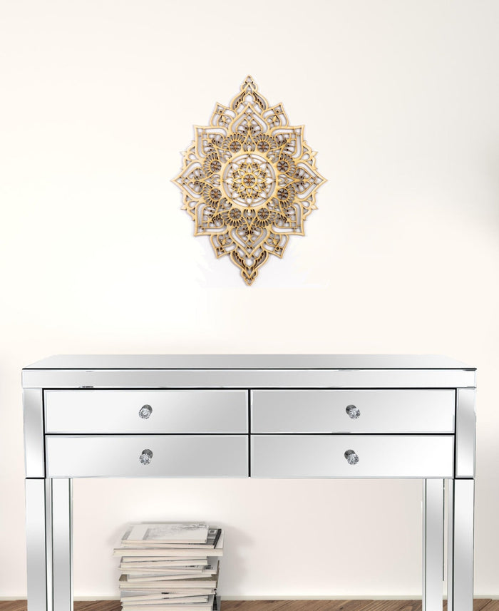 Gold Solid Wood Geometric Shapes Wall Decor | 16"x21"