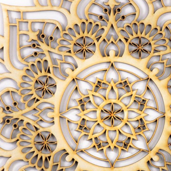 Gold Solid Wood Geometric Shapes Wall Decor | 16"x21"