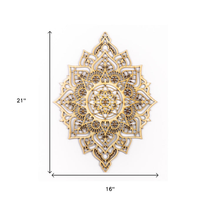 Gold Solid Wood Geometric Shapes Wall Decor | 16"x21"