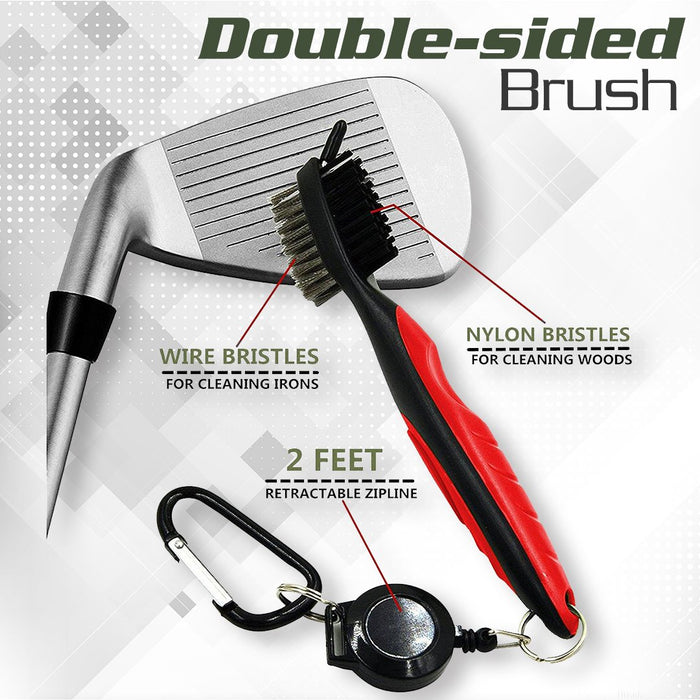 GolfClub+ Cleaning Brush with Retractable Clip