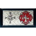 Good Tymes Fire Department Diamond Plate Clock | 7"x13"