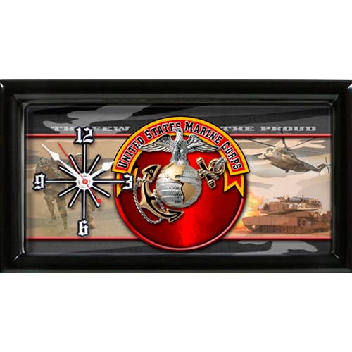 Good Tymes "The Few, The Proud" US Marines Clock | 7"x13"