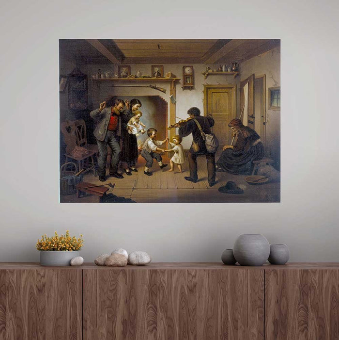 26.5x36 inch Family Gathering Decal Installed Above Console Table