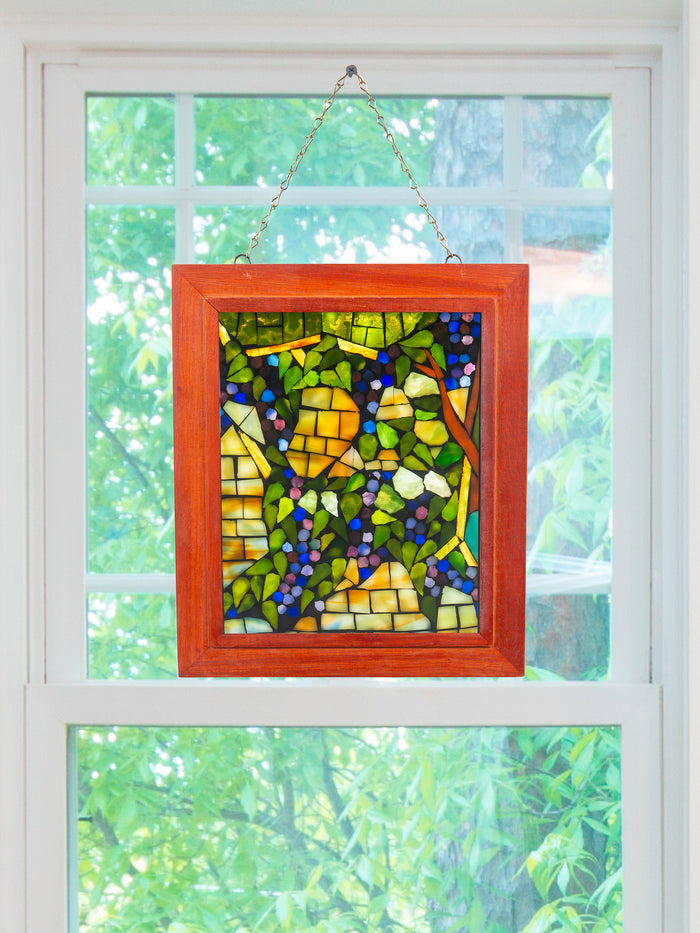 Grapevine Mosaic Art Glass Wall Art / Suncatchers