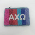 Greek Stripe Pouch-Alpha Chi Omega