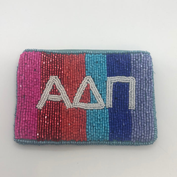 Greek Stripe Pouch-Alpha Delta Pi