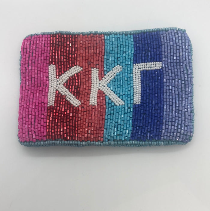 Greek Stripe Pouch-Kappa Kappa Gamma