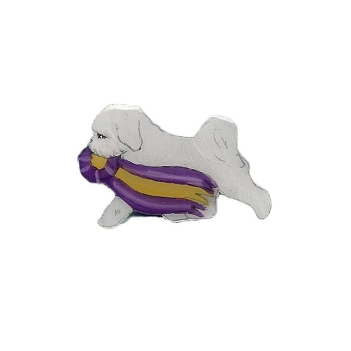 Hand-Painted Bichon Frise Pin