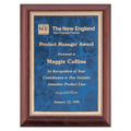 Hand Rubbed Cherry Finish Plaque w/Marble Gold Border Plate