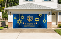 Happy Hanukkah David Star Garage Door Wrap Cover Mural Decoration