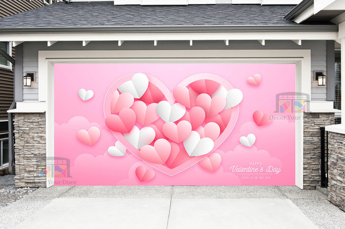 Happy Valentines Day Garage Door Cover Wrap Mural Home Decoration (Design #15)