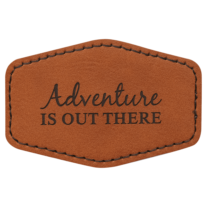 3" x 2" Hex Rawhide Leatherette Patch with Adhesive