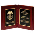 High Gloss Rosewood Book Award with Black Gold Border Plates