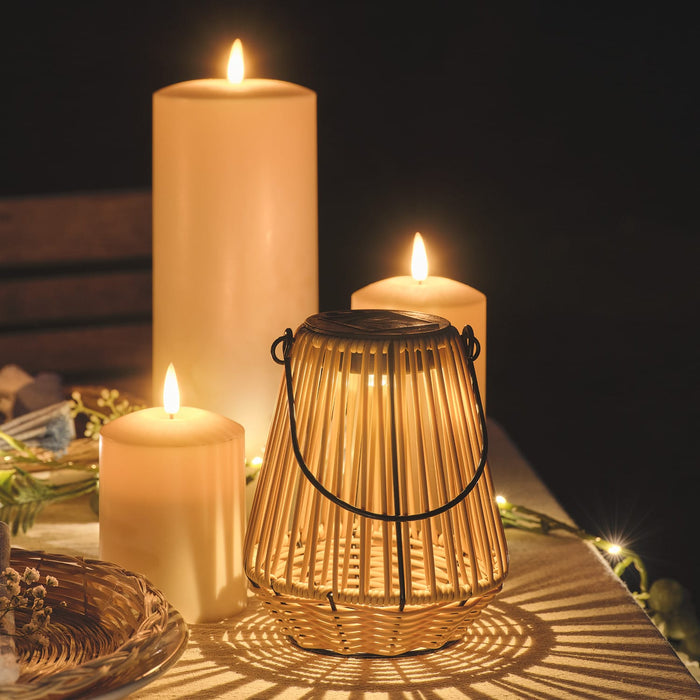Hygge Wicker Style Solar Lantern