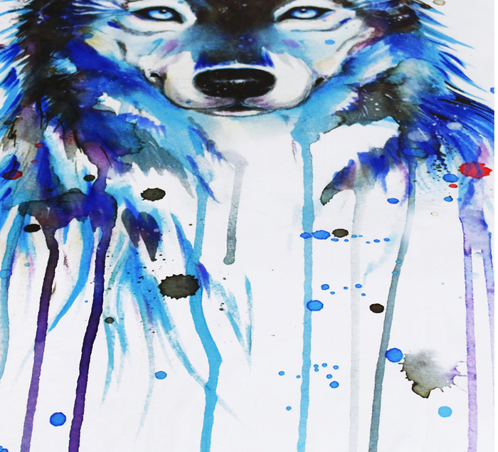 Ice Wolf by Pixie Cold Art Bedding Set  3pc Duvet Bedding Set