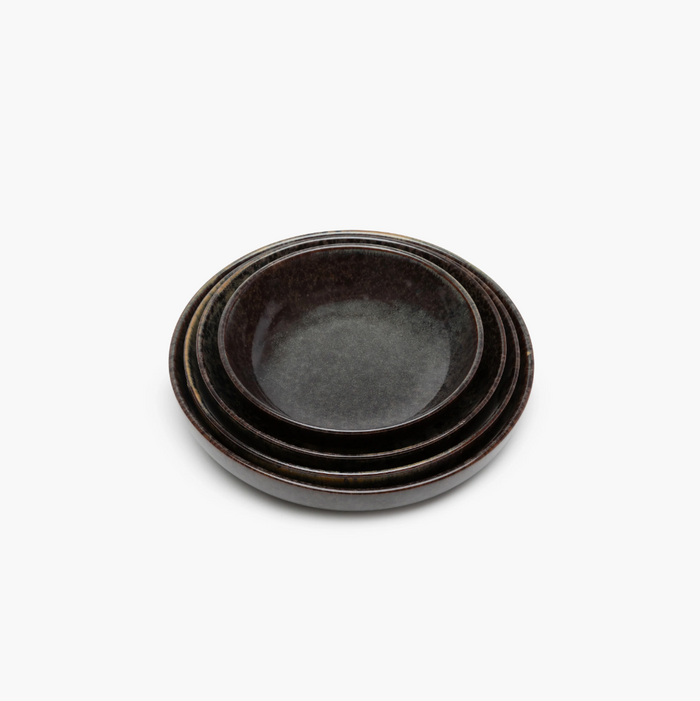 Indigray Earthenware Deep Plate
