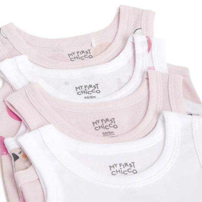 Infants Pack Of 4 Printed Cotton Bodysuits