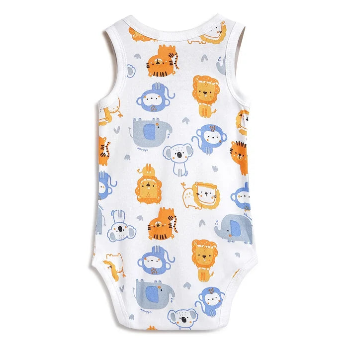 Infants Pack Of 4 Printed Cotton Bodysuits