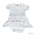 Infants Plain White Romper Onesie Dress: BD4630-W - Kidswholesale.co.uk