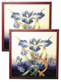 Iris 2-Piece Hand Painted Porcelain Wall Art / Suncatchers