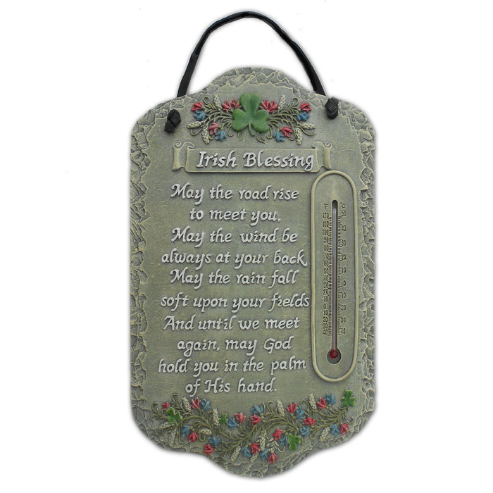 Irish Blessing Wall Decor w/Thermometer | 13"x8"