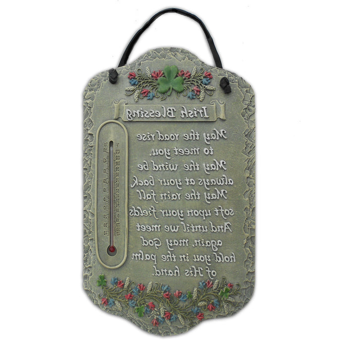 Irish Blessing Wall Decor w/Thermometer | 13"x8"