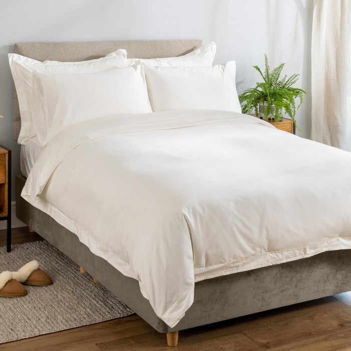 Ivory 600 Thread Count Egyptian Cotton Bedding And Sheets - linen, detail view | Soak and Sleep