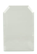 7" Jade Clip Corner Glass Award w/Rosewood Finish Base