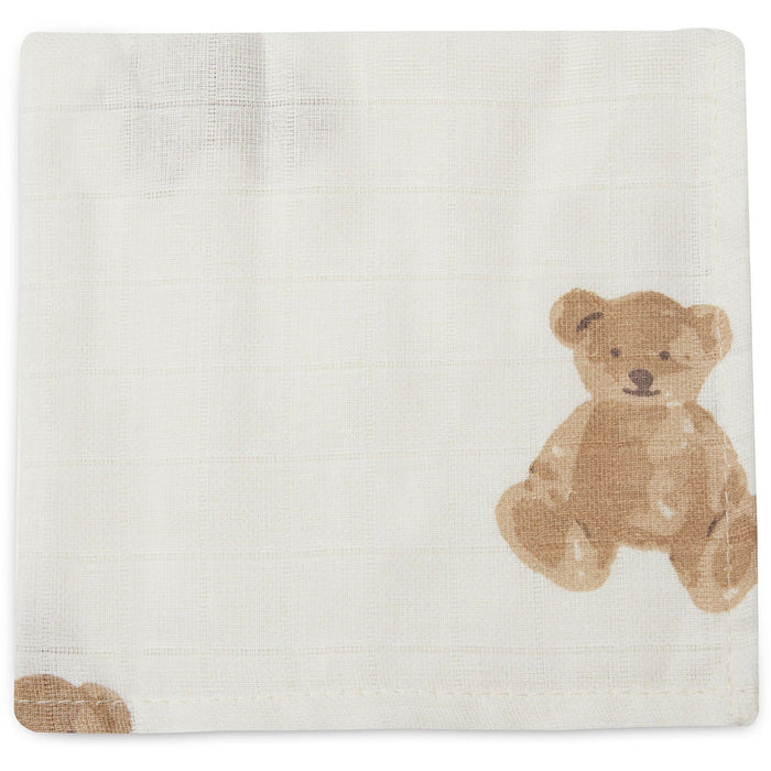Jollein - Muslin Mouth Cloth - Teddy Bear (3 Pack) - Mabel & Fox