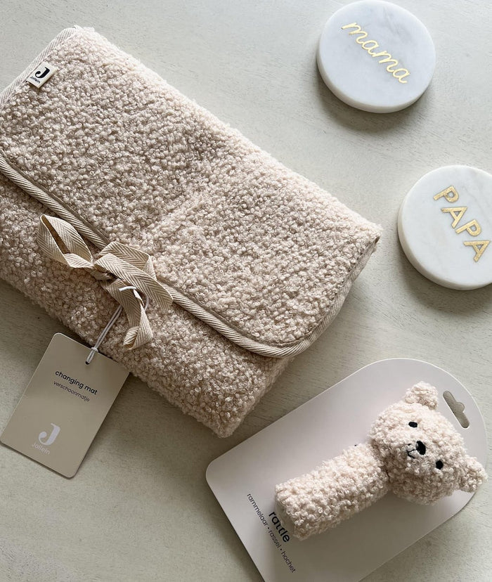 Jollein - Rattle Teddy Bear - Natural - Mabel & Fox