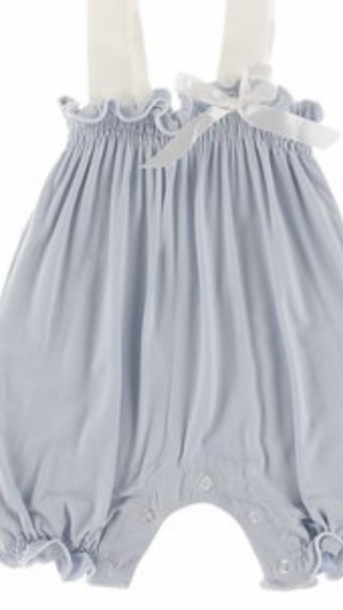 KicKee Pants Print Gathered Romper Bow in Dew Dandelion Seeds 12-18 mon